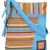 Anekaant Striped Canvas Sling Bag Blue & Multi