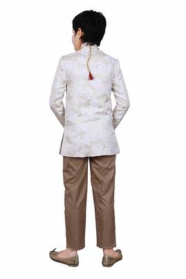 Fawn plain polyester boys-indo-western-dress 4
