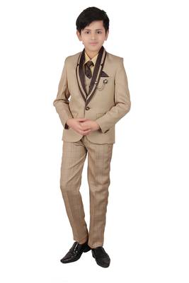 Fawn plain polyester boys-suit 1