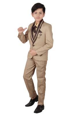Fawn plain polyester boys-suit 3