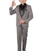 Grey plain polyester boys-suit