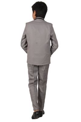 Grey plain polyester boys-suit 4