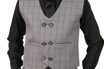 Grey plain polyester boys-suit 5
