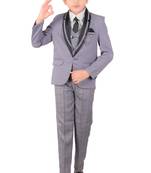 Blue plain polyester boys-suit