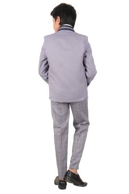 Blue plain polyester boys-suit 4