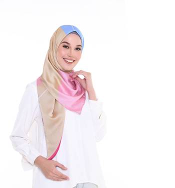 Women'S Casual Wear Satin Silk Printed Square Hijab Scarf Dupatta 2