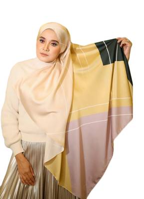Women'S Occasion Wear Printed Satin Silk Square Hijab Scarf Dupatta 1