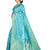 Blue woven banarasi silk saree with blouse