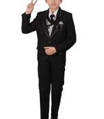 fourfolds boy's black 5-piece suit