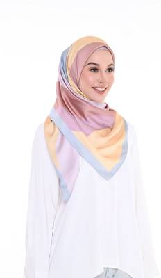 Women'S Daily Wear Satin Silk Printed Square Dupatta Scarf Hijab 1
