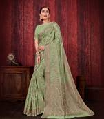 Multicolor woven art silk saree with blouse