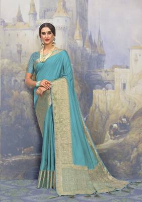 Multicolor woven art silk saree with blouse 1