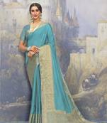 Multicolor woven art silk saree with blouse