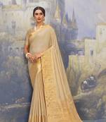 Chiku woven art silk saree with blouse