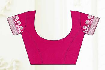 Pink woven banarasi silk saree with blouse 5