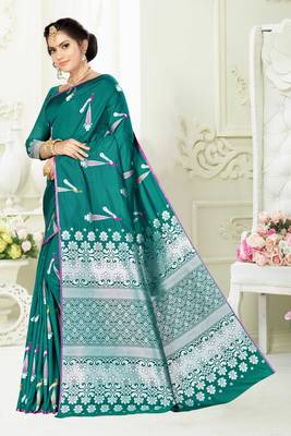 Green woven banarasi silk saree with blouse 2