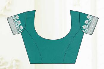 Green woven banarasi silk saree with blouse 5