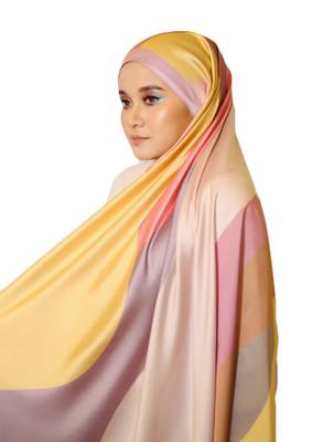 Women'S Daily Wear  Satin Silk Square Printed Hijab Scarf Dupatta 1