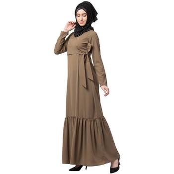 Designer Frilled Abaya- Beige 2
