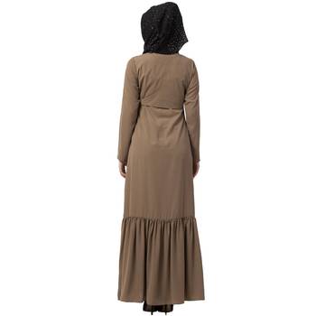 Designer Frilled Abaya- Beige 4