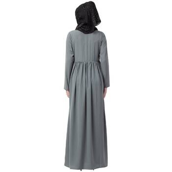 Front Open Abaya With Pintucks- Grey 4