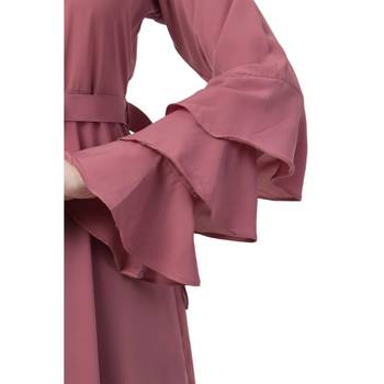Umbrella Abaya With Bell Sleeves- Puce Pink 6