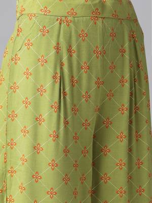 Green printed rayon salwar 3