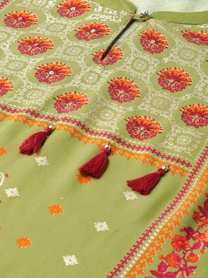Green printed rayon salwar 4