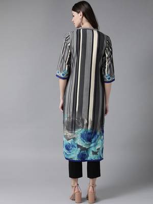 Grey printed rayon ethnic-kurtis 2