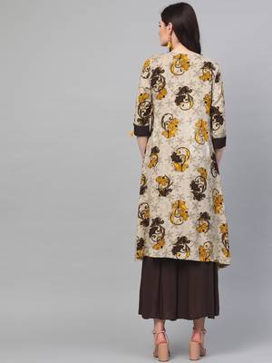 Grey printed liva ethnic-kurtis 2