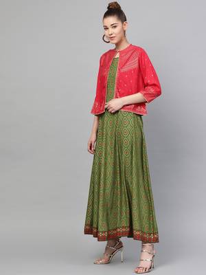 Maroon printed liva long-kurtis 3