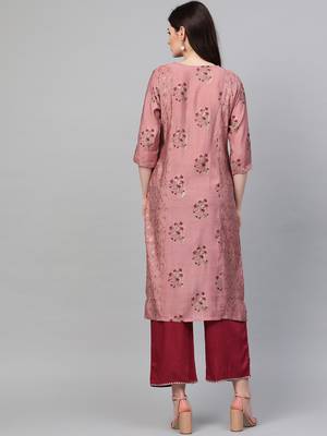 Mauve printed liva ethnic-kurtis 2