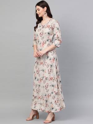 Ivory printed liva long-kurtis 3