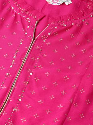 Pink printed liva long-kurtis 5