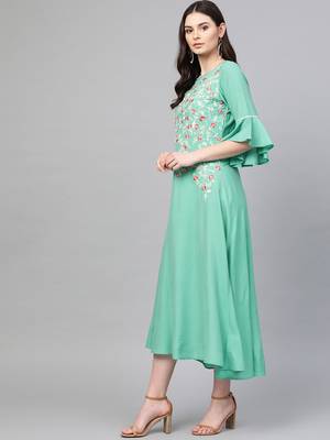 Blue printed liva long-kurtis 3
