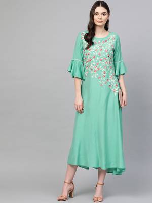 Blue printed liva long-kurtis 4