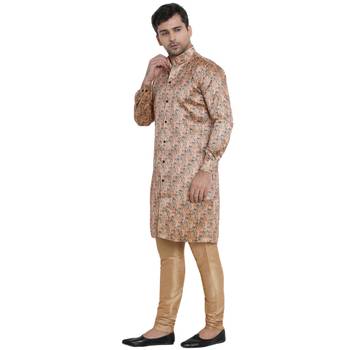 Beige Printed Jaquard Men Kurtas 2