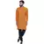 Orange Plain Rayon Men Kurtas