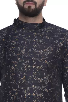 Blue Brasso Jacquard Men Kurtas