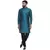 Turquoise Brasso Jacquard Men Kurtas