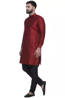 Maroon Brasso Jacquard Men Kurtas