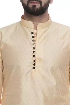 Yellow Brasso Jacquard Men Kurtas