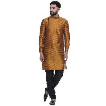 Gold Brasso Jacquard Men Kurtas 1