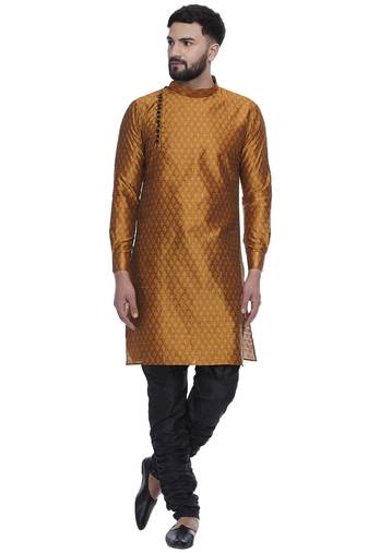 Gold Brasso Jacquard Men Kurtas