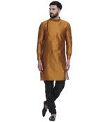 Gold Brasso Jacquard Men Kurtas
