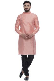 Pink Brasso Jacquard Men Kurtas