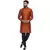 Orange Brasso Jacquard Men Kurtas