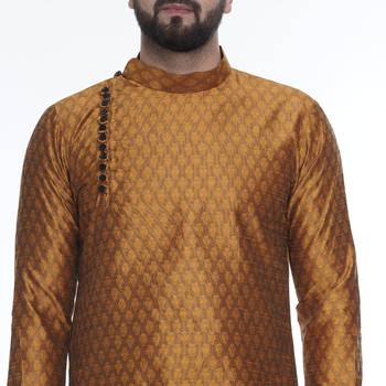 Gold Brasso Jacquard Men Kurtas 2