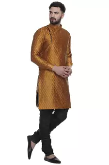 Gold Brasso Jacquard Men Kurtas