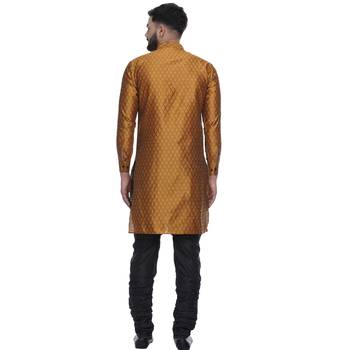 Gold Brasso Jacquard Men Kurtas 5